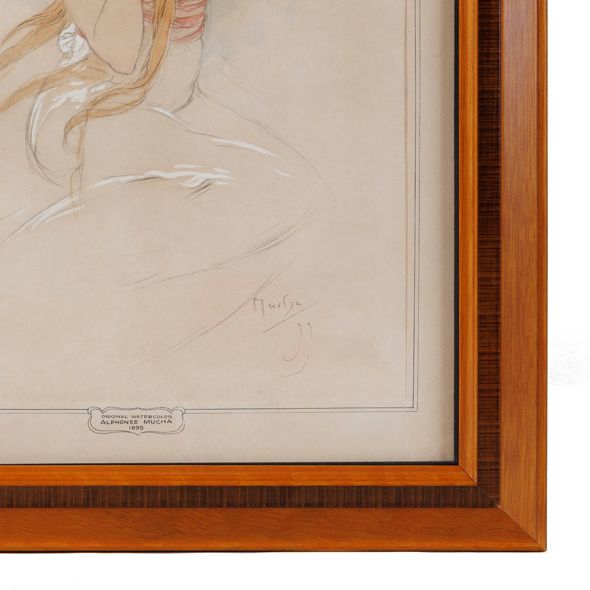 Alphonse Mucha "La Femme aux Iris" Watercolor and Gouache Study - Image 3