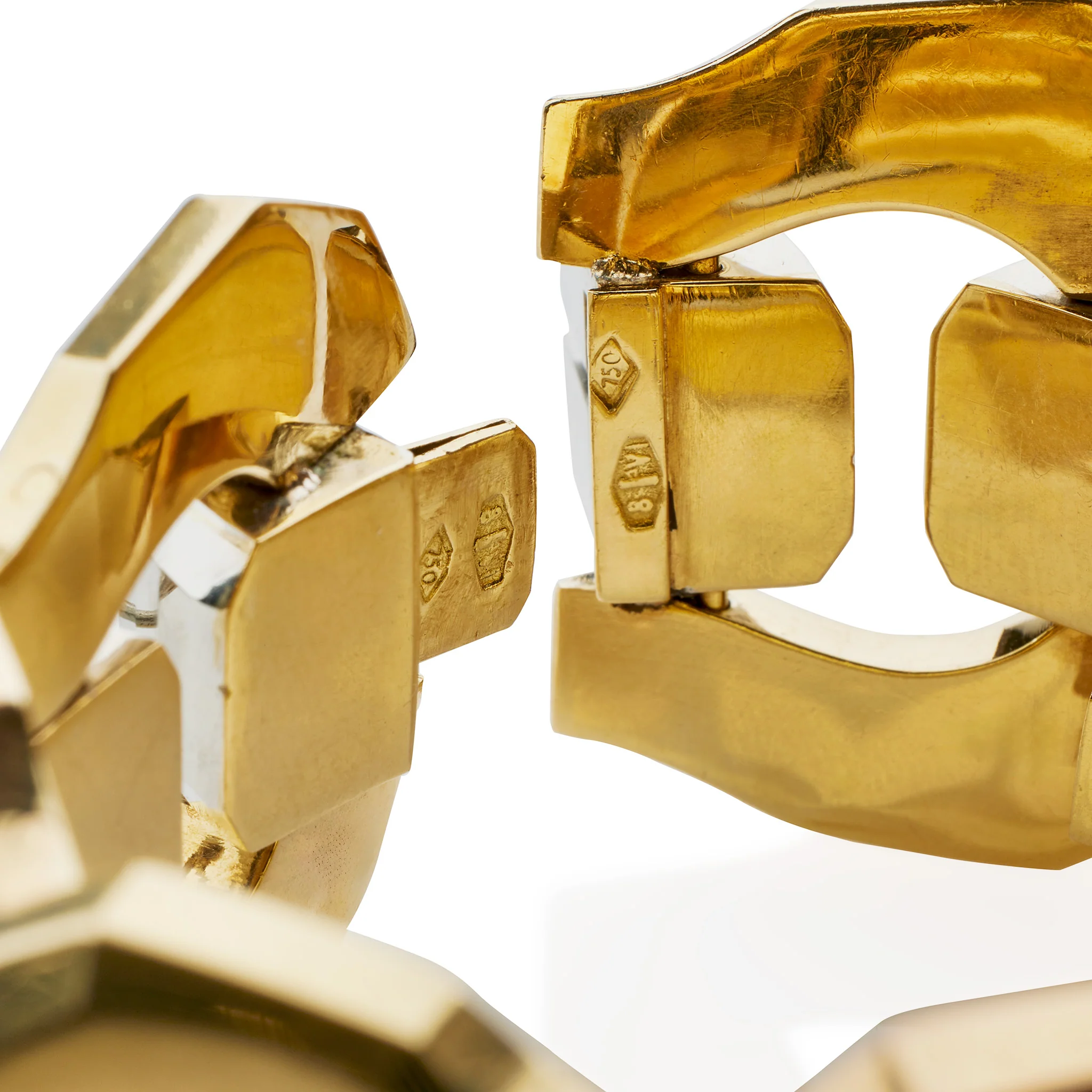 Italian Retro 18K Tri-color Gold Bracelet - Image 6