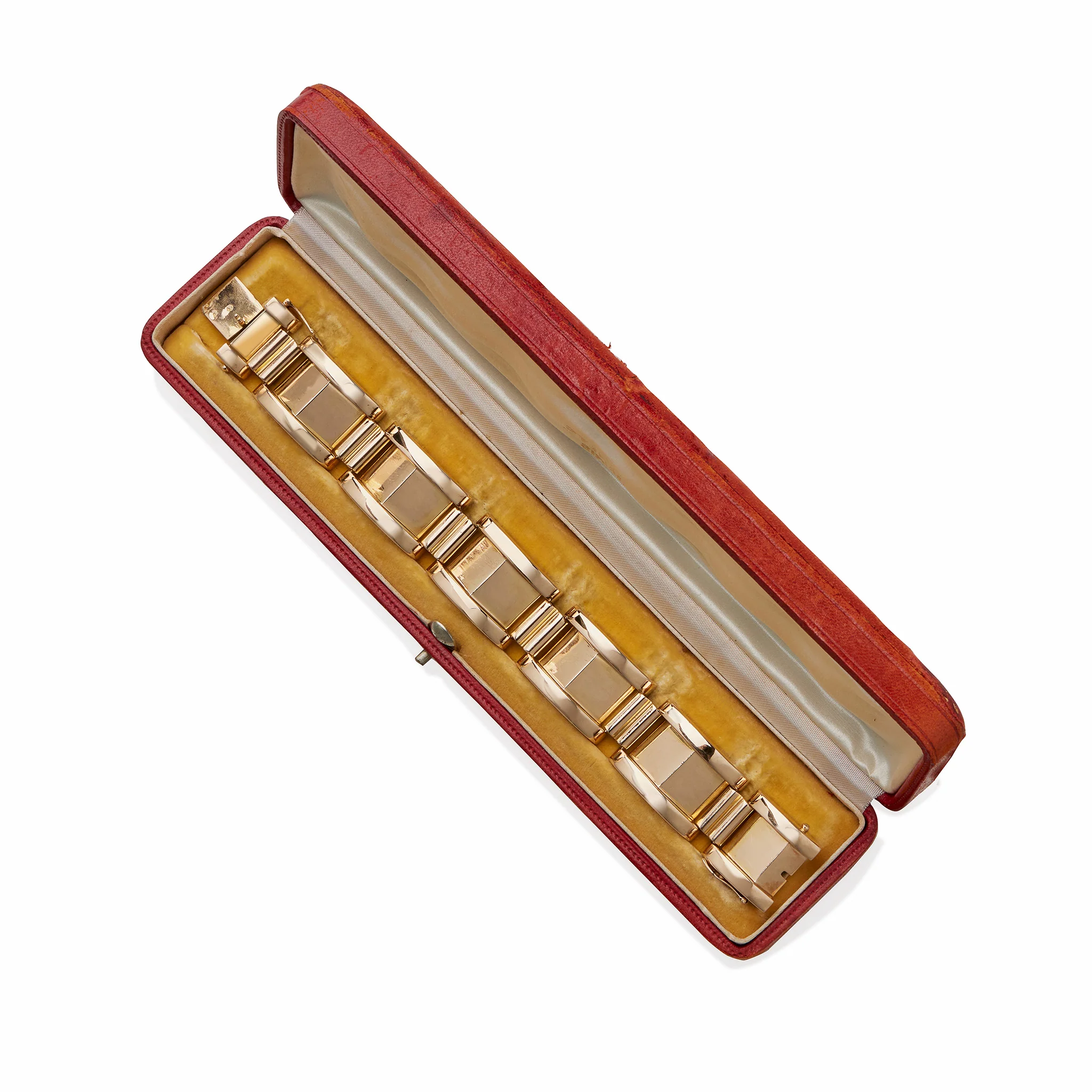 French Retro 18K Gold Tank Bracelet - Image 6
