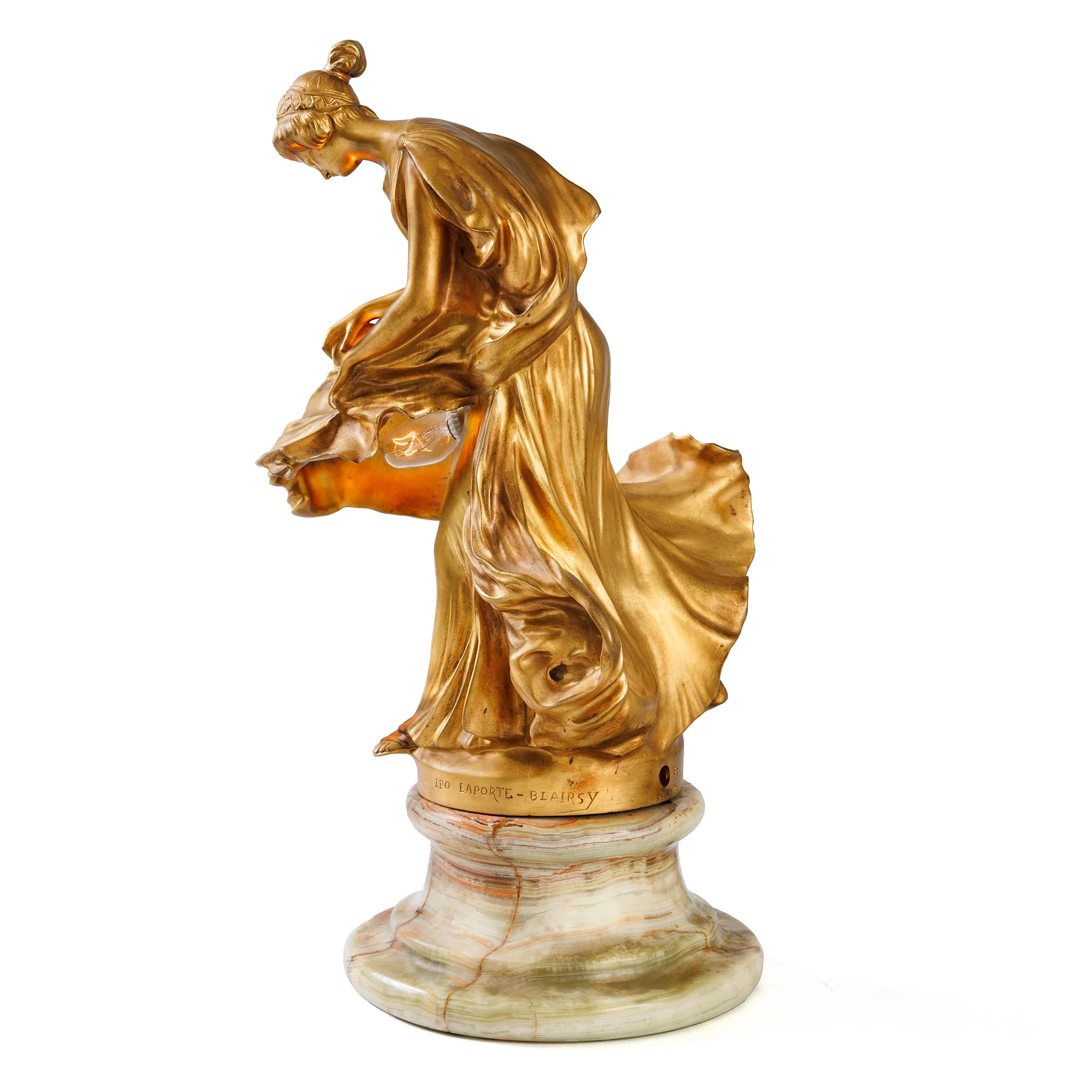 Leo Laporte-Blairsy "Vestal Virgin” Bronze Lighted Figural Sculpture - Image 4