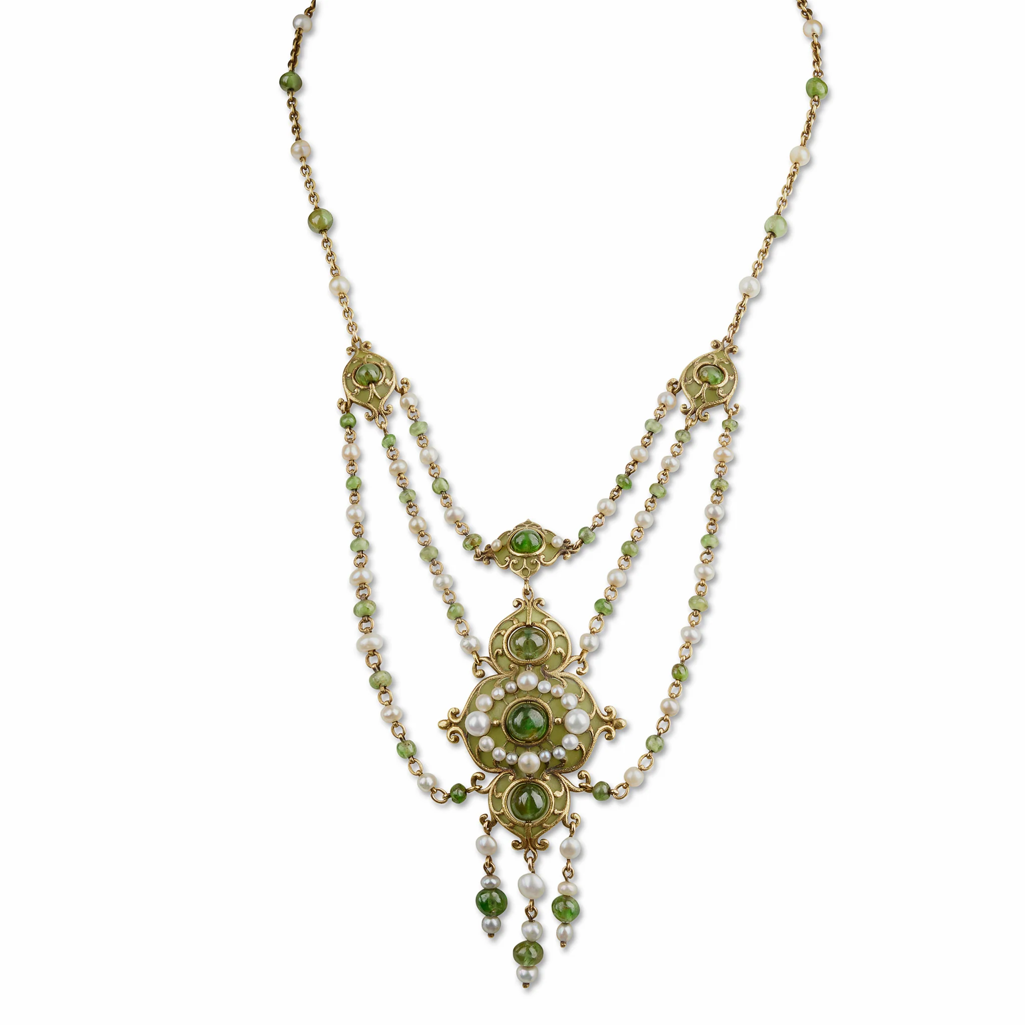 Marcus & Co. Plique-à-jour Enamel and Peridot Necklace - Image 5