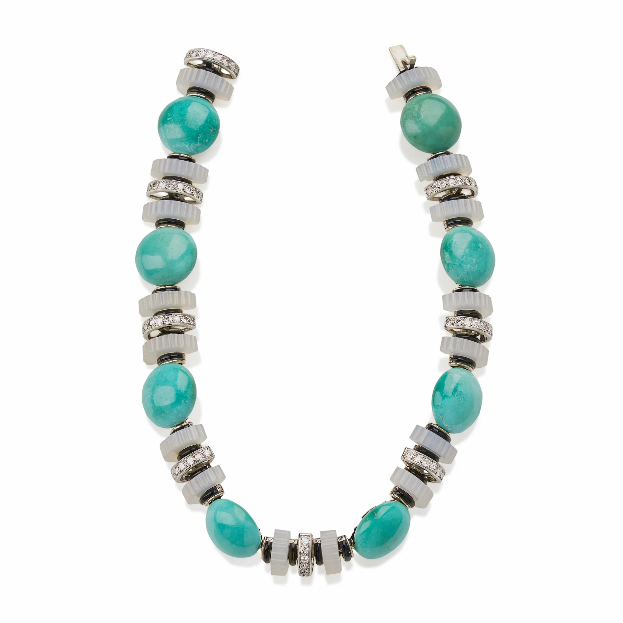 Mauboussin Turquoise, Chalcedony and Diamond Necklace - Image 7